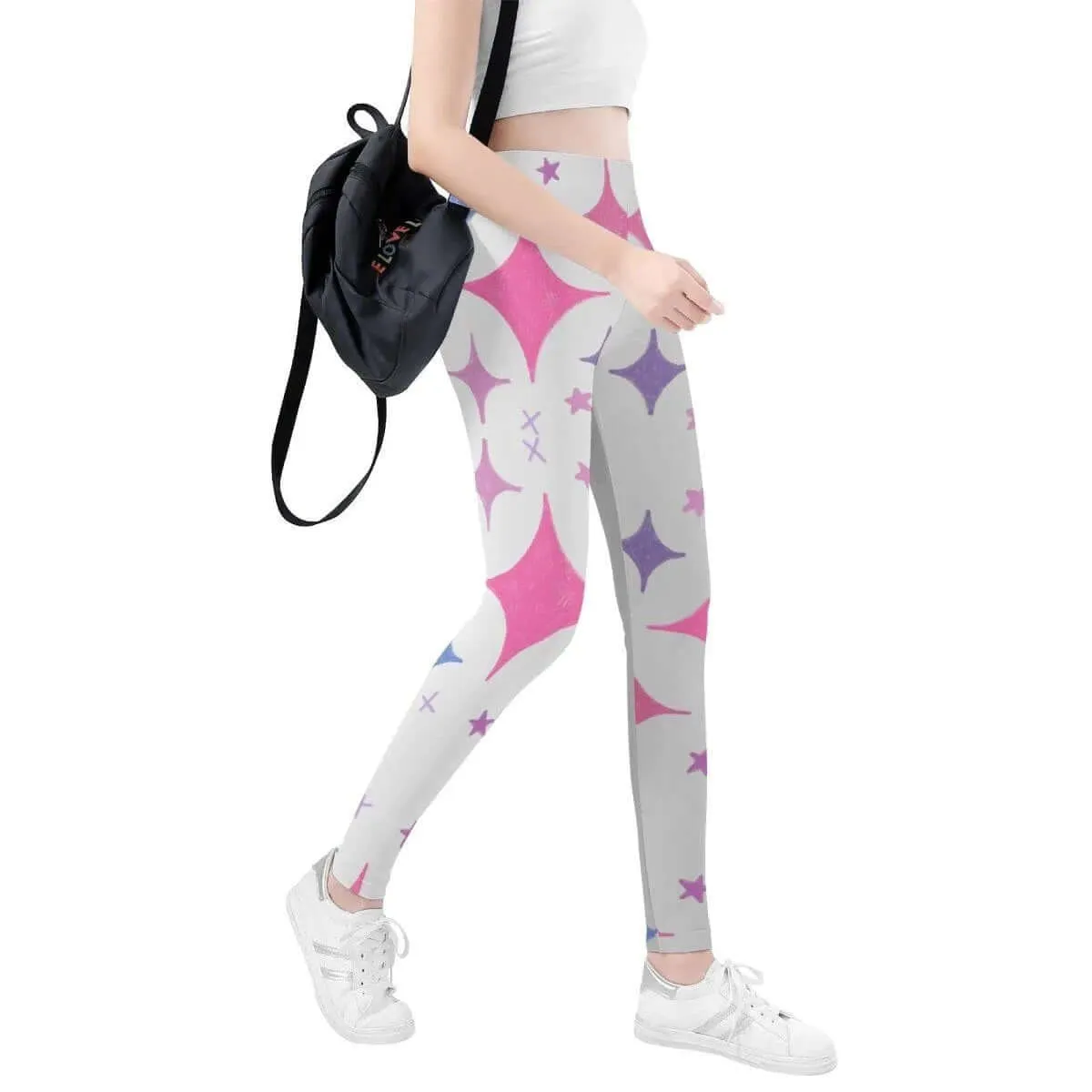 Women's Pink and Purple Leggings