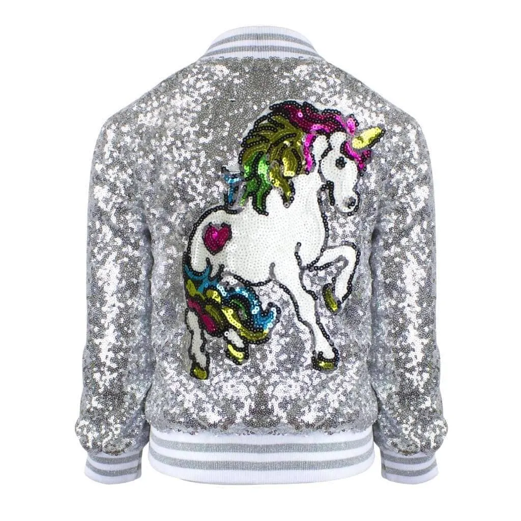 Women's Unicorn Sequin Bomber