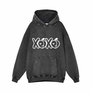 XOXO Sweat Peach Vintage Washed Hoodie